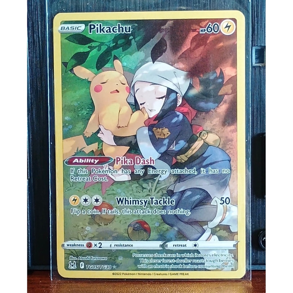 Pokemon Pikachu TG05/TG30 Lost Origin Trainer Gallery Full Art Holo Card NM